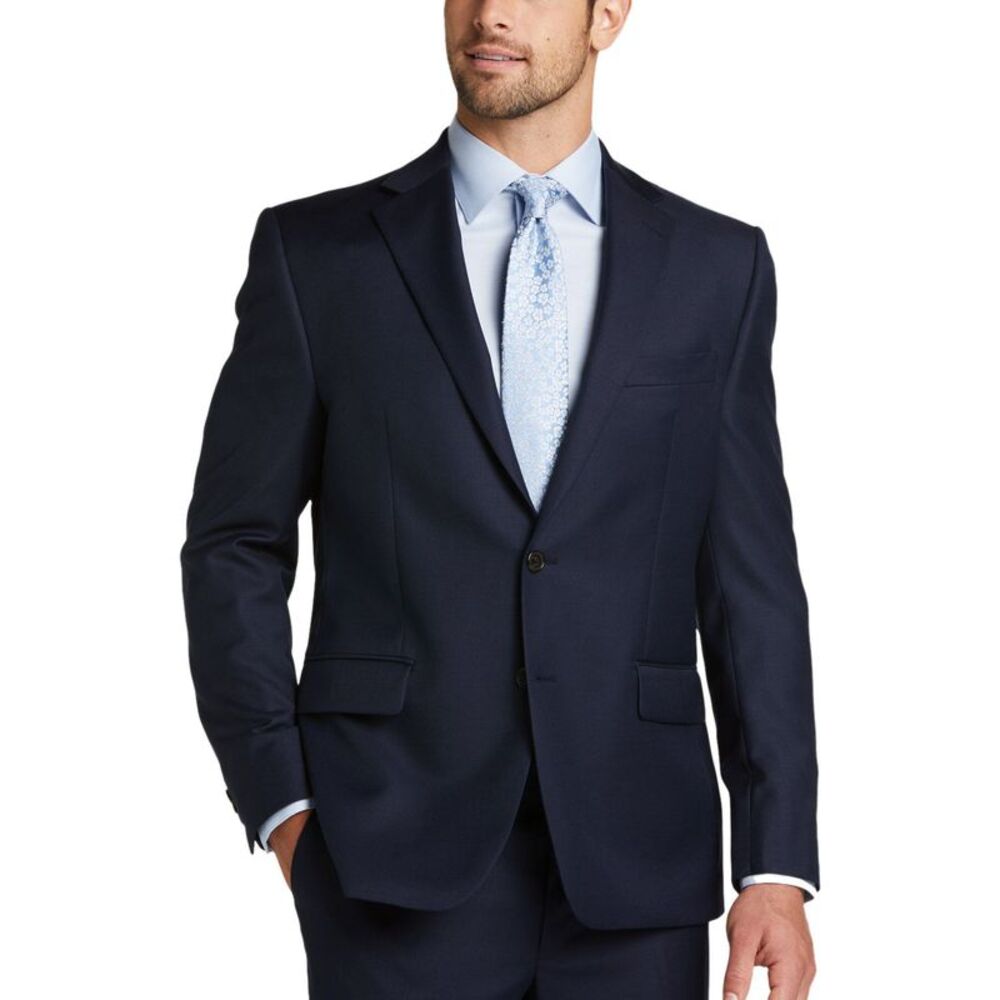 Lauren Ralph Lauren Mens Classic-Fit Wool Suit Jacket 43 Regular Navy Blazer NWT